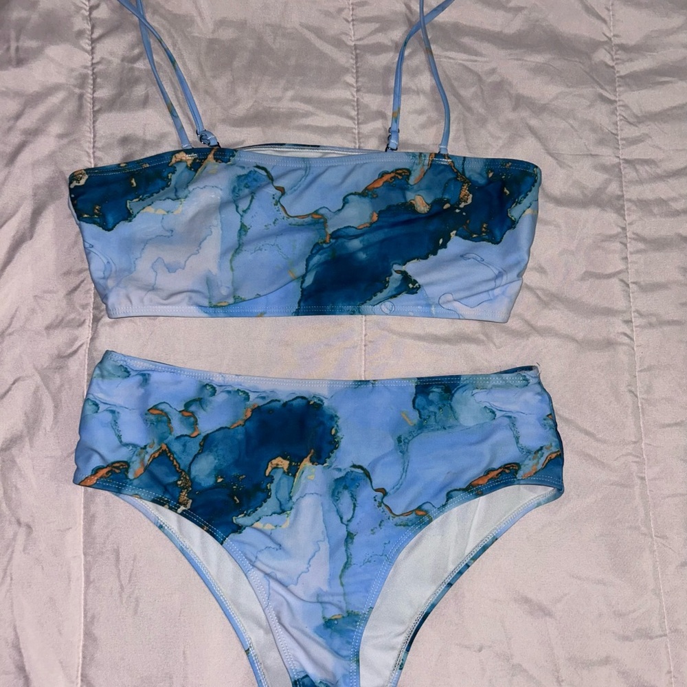Blue Marble Bikini Set